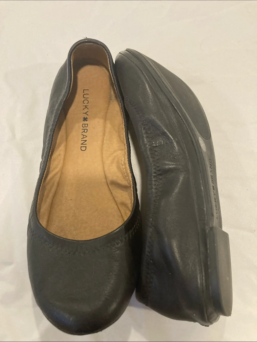 Lucky Brand Black Leather Ballet Flats